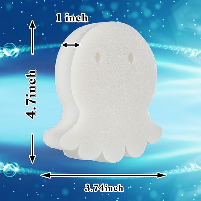 Patelai 40 Pcs Hot Tub Sponge Spa Cleaning Sponges for Hot Tub Oil Absorbing Cleaning Scum for Spa, Bathtub and Swimming Pool to Soak up Oils Bathtub Accessories(Octopus Style)