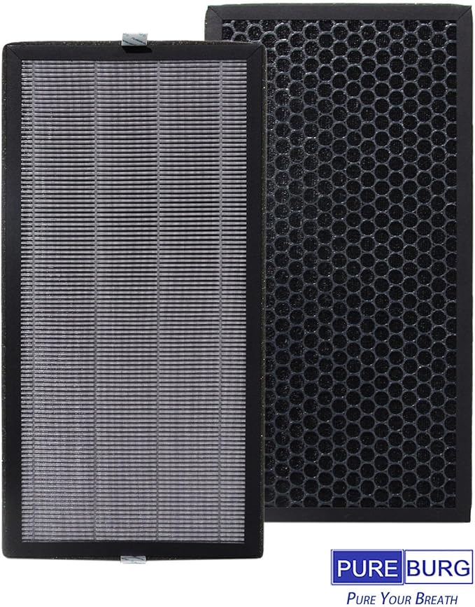 PUREBURG Replacecment Filter Compatible with Kenmore SMART 2300e Series PM4030 Air Purifier Part KF465, 2 Set (4 Filters) H13 HEPA Activated Carbon 3-Stage Filtration