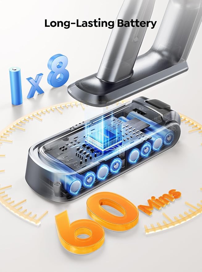 Cordless Vacuum Cleaner, 600W 45KPA 60Min with Extra Mattress Cleaning Tool, Stick Vacuum Cleaners for Home, Self-Standing, Wall Mount Charging, Rechargeable Vacuum Cordless for Floor Pet Hair Carpet