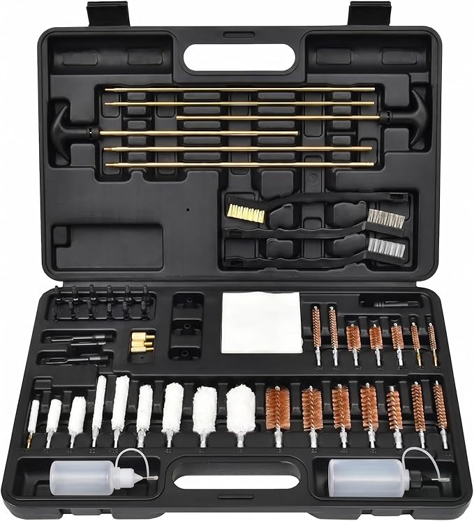GLORYFIRE Gun Cleaning Kit Universal for Guns, Gun Brushes for Pistol, Handgun, Shotgun, Elite Brass Rods and Wire Rope, Hunting Gear Gun Accessories for Men
