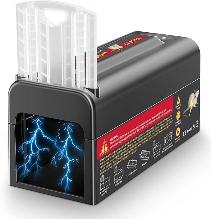 Electric Rat Trap,Mouse Trap Indoor,Powerful Voltage Instantly Kills Rats and Mice,Upgraded Rodent Zapper for a Pest-Free Home 0808