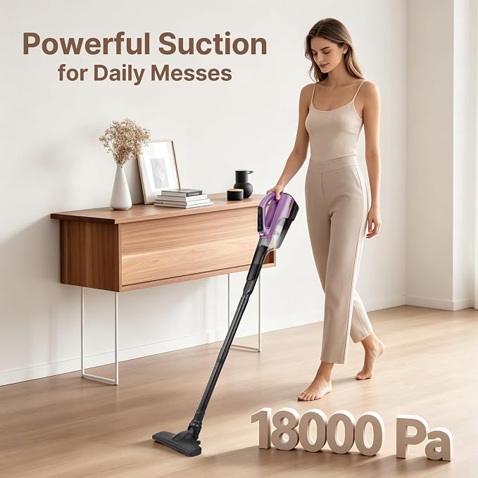 Shop-Vac S4 20V Handheld Vacuum Cordless with Brushless Motor, Rotating Floor Brush, Powerful 18000 Pa Suction Portable Vacuum for Car, Floor & Carpet, Wall-Mounted, LED, Lightweight, Purple