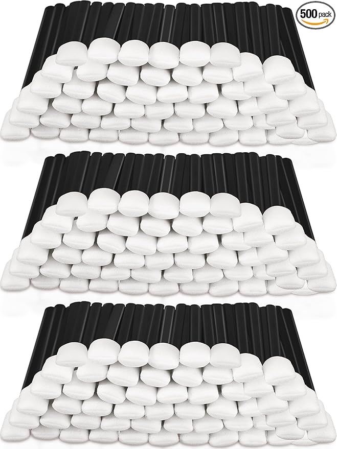 500 Pack Cleaning Swabs 5.1 Inch, Foam Tips Sponge Sticks for Printer, Electronics, Camera, Optical Lens, Sewing Machine(Black)