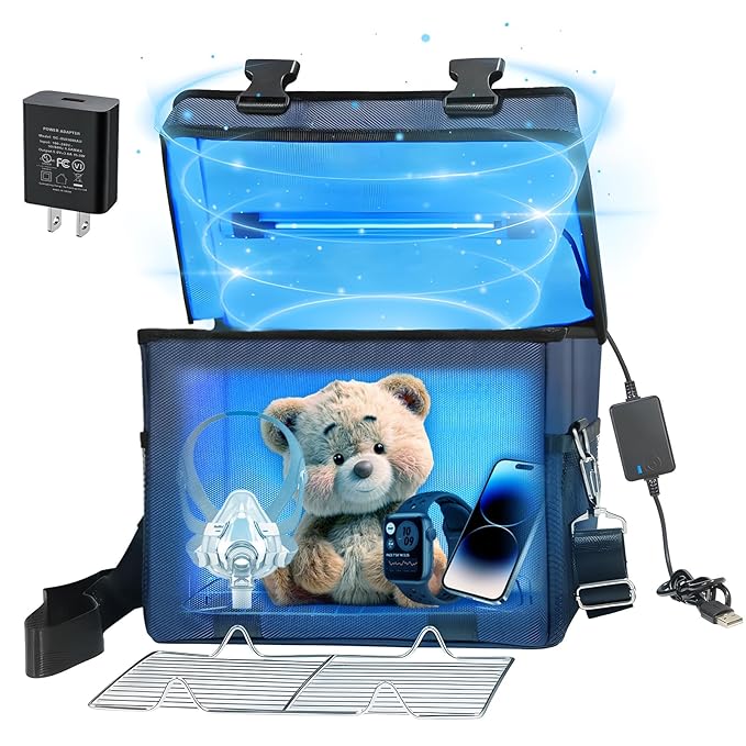 UV Light Sanitizer Box Ozone Free, 12L/3.17 gal Portable Sanitizing and Cleaning UVC Bag with 3-Level Timer,Foldable UV Cleaner Machine for Toys, Clothing, Microphones, with 5V3A Upgraded Charger