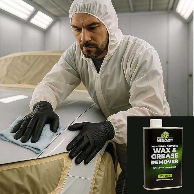 LiME LiNE Wax and Grease Remover – Multi-Surface Paint Prep Cleaner for Auto Body, Metal, Plastic, Fiberglass – Fast-Drying Solvent Degreaser Removes Wax, Tar, Adhesive & Contaminants (1 Pint)