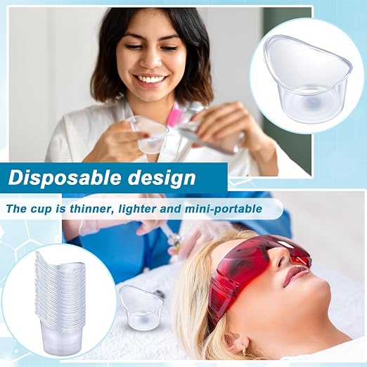 Teenyyou 400 Pcs 5ml Eye Wash Cup Disposable Eye Wash Cups Plastic Measuring Cup Portable Cleaning Cups for Rinse and Flush