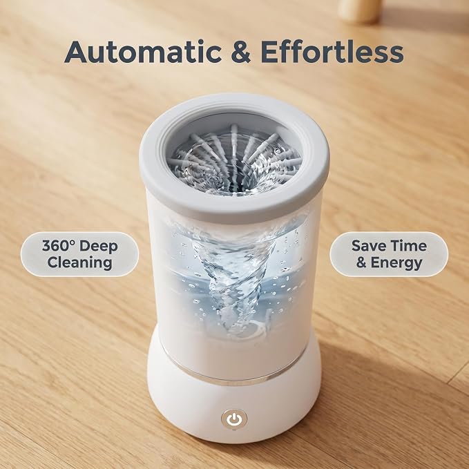 Winb Electric Dog Paw Cleaner and Massager, Portable USB Rechargeable Paw Washing Cup, Automatic Foot Cleaning Machine for Small Dogs