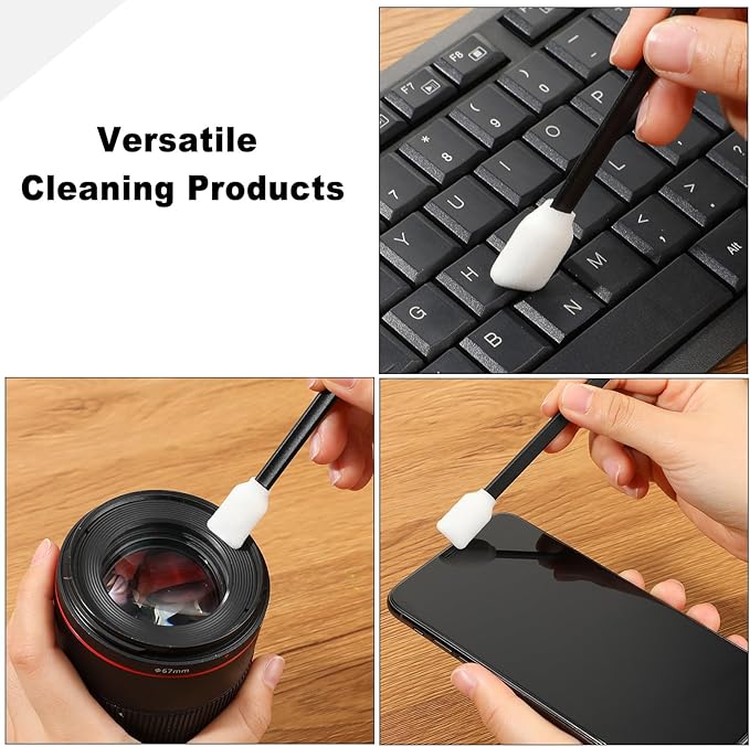 500 Pack Cleaning Swabs 5.1 Inch, Foam Tips Sponge Sticks for Printer, Electronics, Camera, Optical Lens, Sewing Machine(Black)