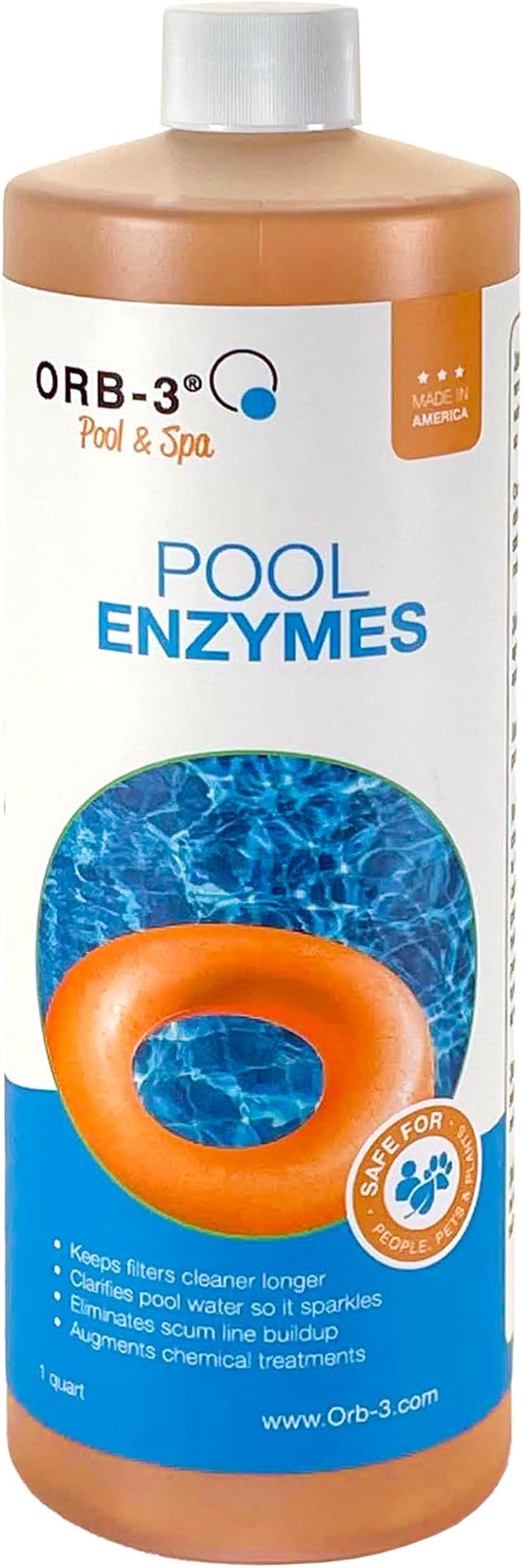Orb-3 F839-000-1Q Pool Enzymes Bottle, 1-Quart