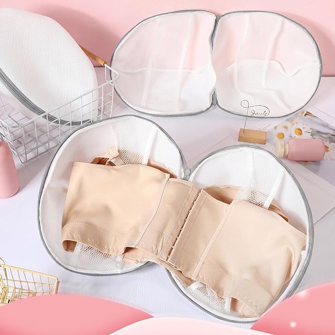 Shappy 6 Pieces Bra Washing Bag for Laundry Mesh Wash Lingerie Underwear Brassiere Washing Bags with Zipper for Women Laundry Storage(11.81 Inch,Gray)