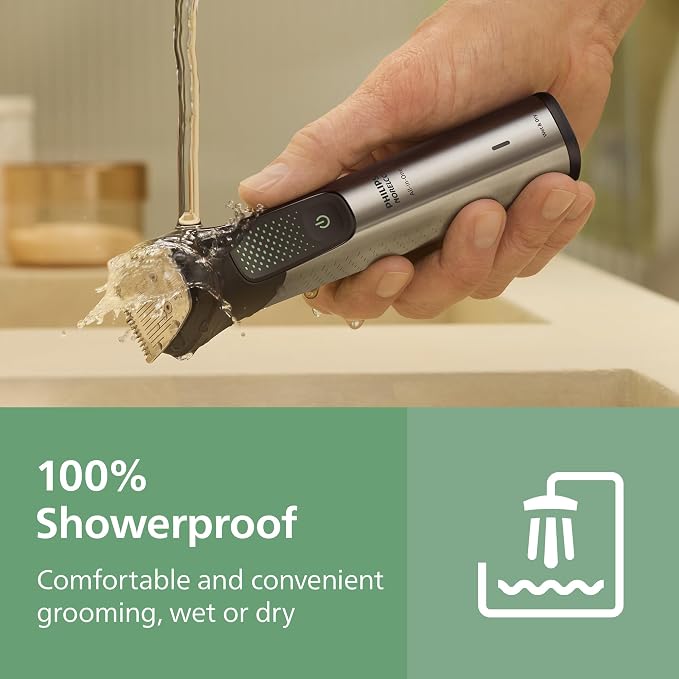 Philips Norelco All-in-One 9000 Series 28-Piece Trimmer - Electric Shaver and Clipper for Face, Beard, Head & Body, Self-sharpening Full Metal Blades, 27 Length Settings (0.5-20 mm), MG9585/49