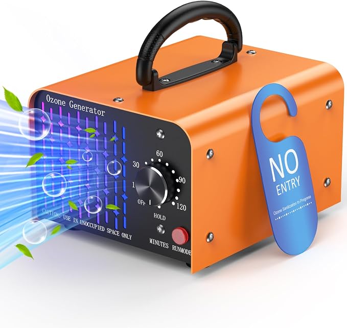 Medvoe 80,000MG Ozone Odor Eliminator Generator for Home & Car | Orange, Up to 8000 sq. ft. Coverage, Pet Odors, Smoke Odors, Apartments, Vehicles, Boats, Kitchens, Bathrooms, Basements