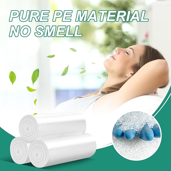 Magesh 4-6 Gallon Trash Bag Strong, Leakage-Free, Small Garbage Bags Unscented Thick for Bathroom, Office, Kitchen Small Trash Can, 15L, 1000 Bags, Clear