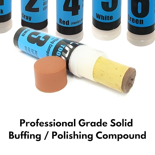 LINE10 Tools 3pk Hard Metal Polishing Buffing Compound Kit 4oz Bar Stainless Steel, Chrome,Iron,Aluminum Mag Automotive Golf Club Restoration Knife Blades Gun Rock Solid Stick Tarnish Scratch Removal