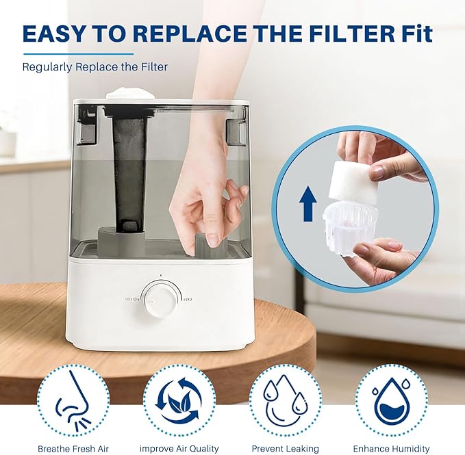 30 Pack Top Fill Humidifier Filter Replacement for LEVOIT Classic160, Dual150, Dual200S, Classic300(S), LV600S, OasisMist 450S, Superior6000S Series Humidifiers to Improve Humidification