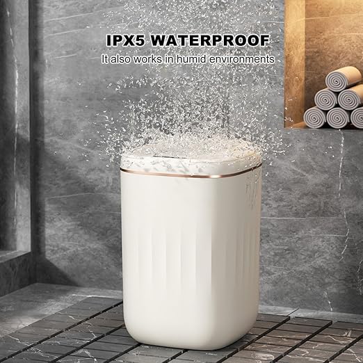 Luqeeg 20L Touchless Trash Can, Automatic Motion Sensor Trash Can with Lid, High Capacity, Rechargeable, Water Proof, Isolate Odors for Kitchen Bedroom Bathroom Office, White