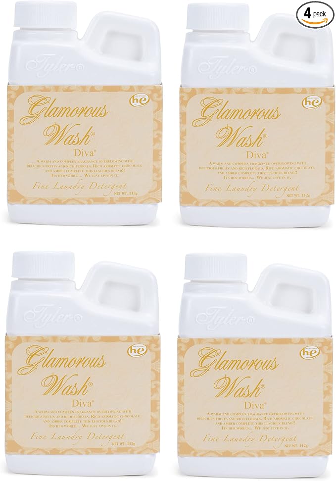 Tyler Glamorous Wash 4 ounce Fine Laundry Detergent Pack of 4, Diva