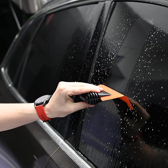 EHDIS 2PCS Double Edge Blade Small Rubber Squeegee 5-inch Handy Window Shower Squeegee Auto Water Blade for Car Windshield, Window