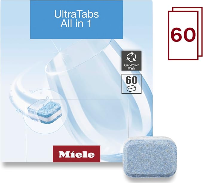 Miele Genuine UltraTabs All in 1 Dishwasher, 60 Detergent Tablets