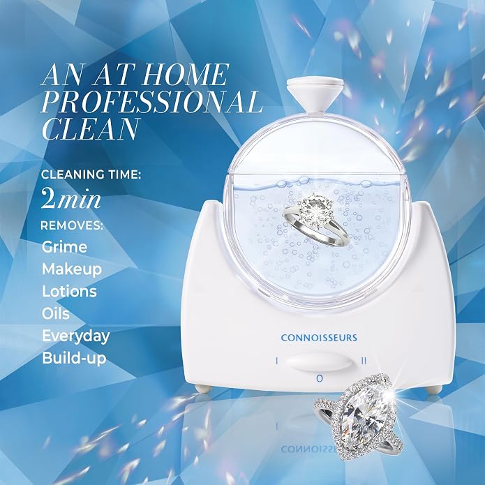Connoisseurs LaSonic Diamond Dazzler - Includes Sonic Ring Cleaner, Dazzle Drops Advanced Jewelry Cleaner Concentrate, and Cleaning Cloth