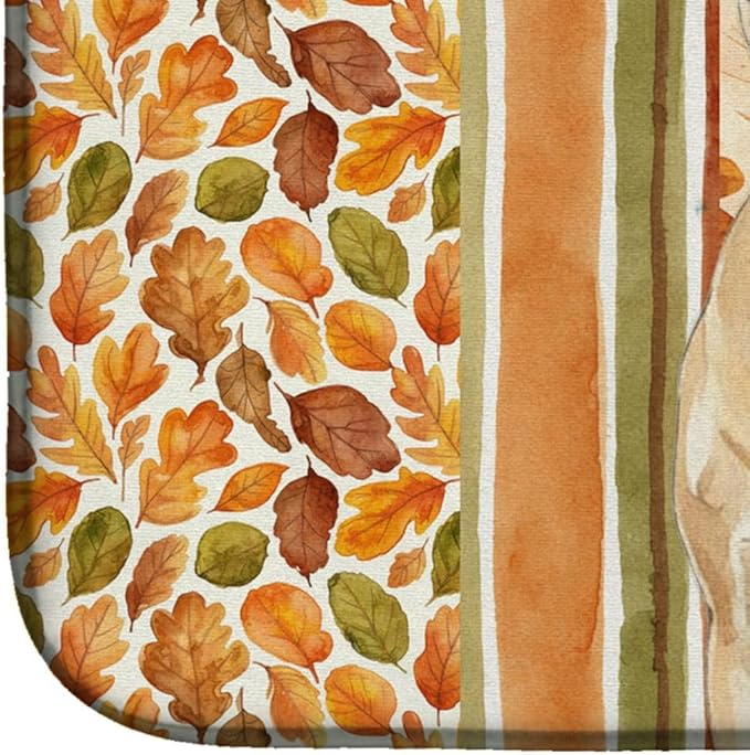 Caroline's Treasures Bullmastiff Heirloom Fall Dish Drying Mat Absorbent Dish Drying Mat Pad for Kitchen Counter Dish Drainer Mat for Countertop, 14 x 21", Multicolor