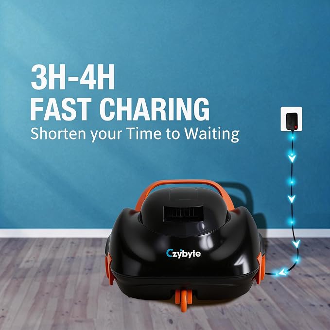 Robotic Pool Cleaner, Cordless Pool Vacuum with 18.5 GPM Powerful Suction,120-Min Runtime, Self-Parking, Pool Vacuum for Above-Ground & Flat Pools to 860 sq.ft,Light Orange