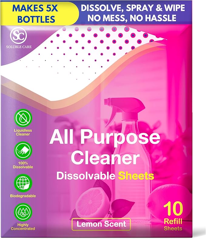 Whole House Cleaning Sheet 5-Pack Bundle | Toilet Cleaner, Laundry Sheets, Floor Cleaner, All-Purpose Spray & Foaming Hand Soap - 120 Sheets