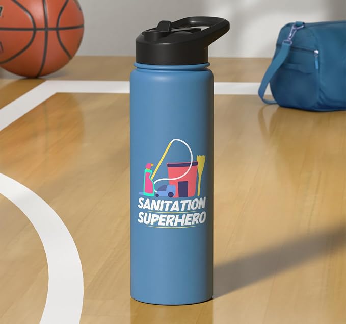 Sanitation Superhero Cleaning Stainless Steel Insulated Water Bottle