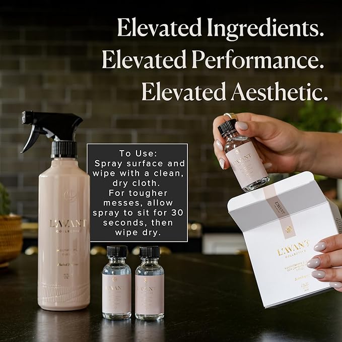 L'AVANT Collective Plant-Based Multipurpose Cleaner Refill All-Natural Cleaning Supplies for Safe Home Cleaning Concentrated, Food-Safe Surface Cleaner with Blushed Bergamot Scent, 1 oz Bottle