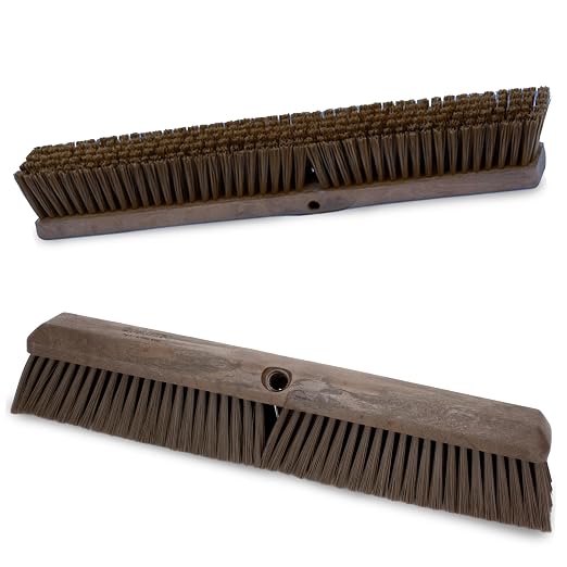 SPARTA Omni Sweep – 18" Heavy Duty Broom Head for Outdoor and Indoor Use, Nonabsorbent Block, Multi-Surface Deck Brush for Garage, Patio, Kitchen, and Concrete, Brown, Pack of 12
