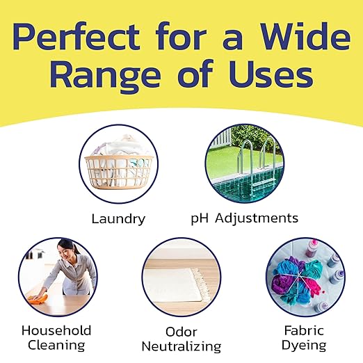 Soda Ash (10 lbs) - 100% Sodium Carbonate - Multipurpose Cleaner, Detergent Booster & pH Adjuster, High Purity for Industrial & Household Use, Made in USA