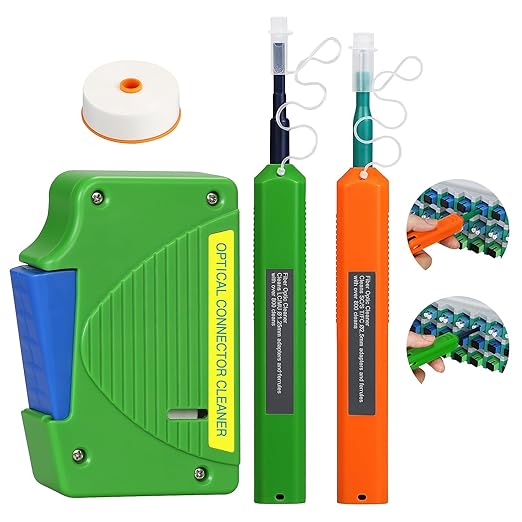 4pack Fiber Optic Cleaner Cleaning Pen Box Kit,FC SC ST LC 2.5/1.25mm Interface Fiber Optic Cleaner Tools,800+ Cleans,Optical Fiber Cable Connector Endface Optical Clean Tool Set
