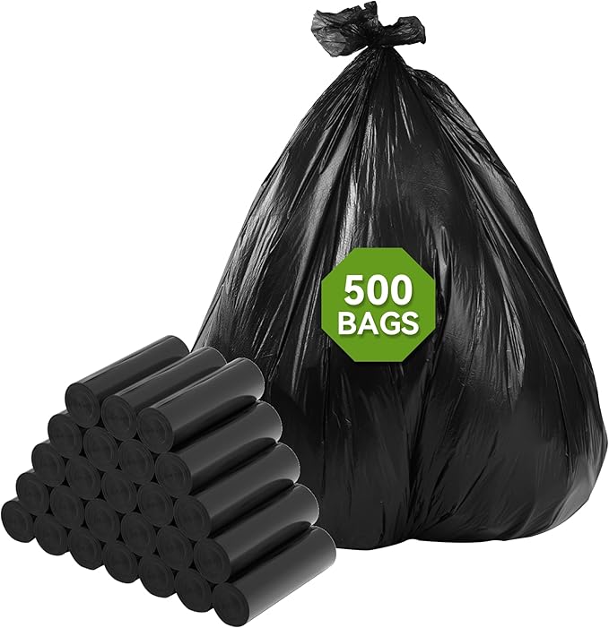 kaylowe Small Trash Bag,4 Gallon Bathroom Trash Can Liners 500 Count Mini Wholesale Garbage Bags for Hotel, Restaurant, Office,Classroom,Black
