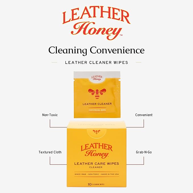 Leather Honey Combo Wipes with Conditioner and Cleaner Wipes