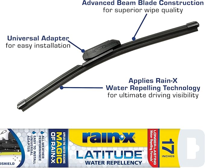 Rain-X 5079283-2 Repellency Water Repellent Wiper Blades, 17" Windshield Wiper, All Weather Streak-Free for Enhanced Visibility w/Water Repellency Formula