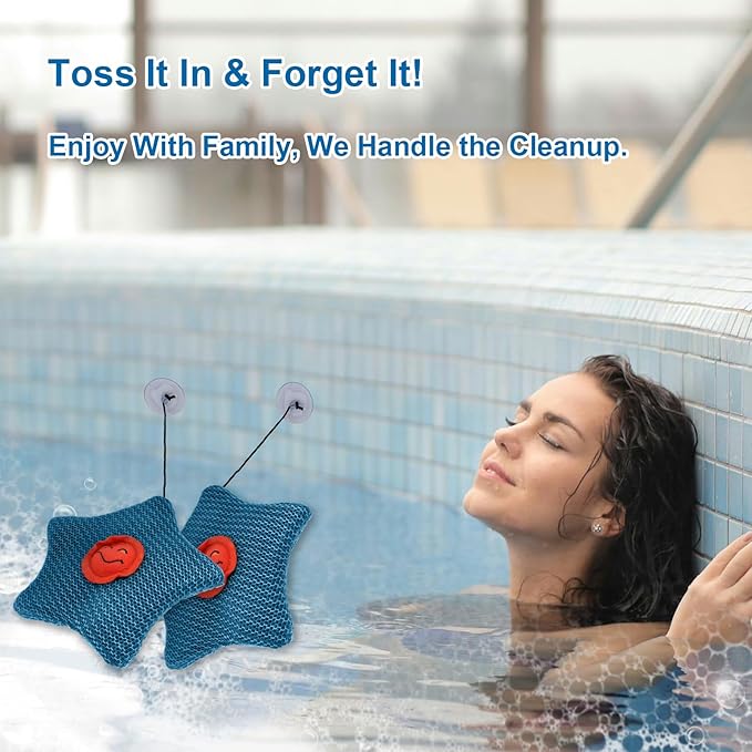 Hot Tub Scum Absorber - 2 Pack Oil Absorbing Hot Tub Floating Sponge Cleaner Absorber, Keeps Water Clear, Reusable Pool Scum Absorber Hot Tub Spa Accessories