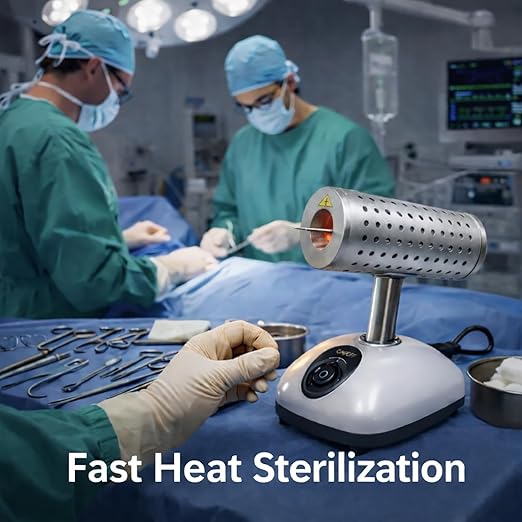 Lab Infrared Sterilizer with 14/35mm Loop - 400°C/825°C Dual Temp, 150W/240W, Fast Sterilization for Scalpel, Needle & Lab Instruments - CE Certified, for Biology, Mycology & Clinical Labs (ds900-s)