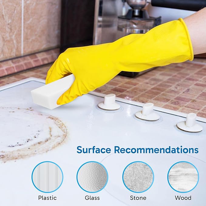 (40 Pack) Extra Large Eraser Sponge – Extra Thick, Long Lasting Magic Melamine Cleaning Sponges in Bulk – White Foam Pads for Walls, Kitchen, Bathroom, Floor & Baseboard Cleaner