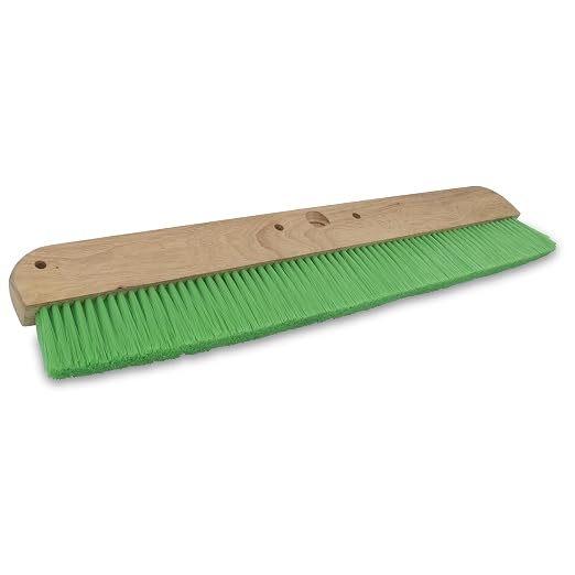 MARSHALLTOWN Wood Backed Concrete and Masonry Broom, Green Nylon, Assembled in USA, 6562