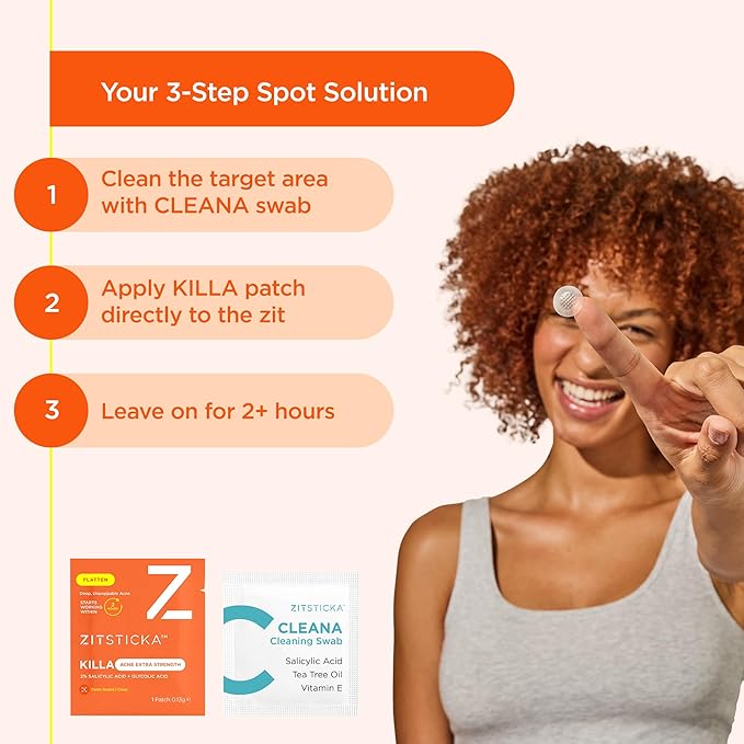 ZitSticka Extra Strength Killa Acne Microdart Patches for Face - OTC Acne Treatment with 2% Salicylic Acid - Fast Acting Microdarts for Deep, Early-Stage Zits & Blemish - 4 Count