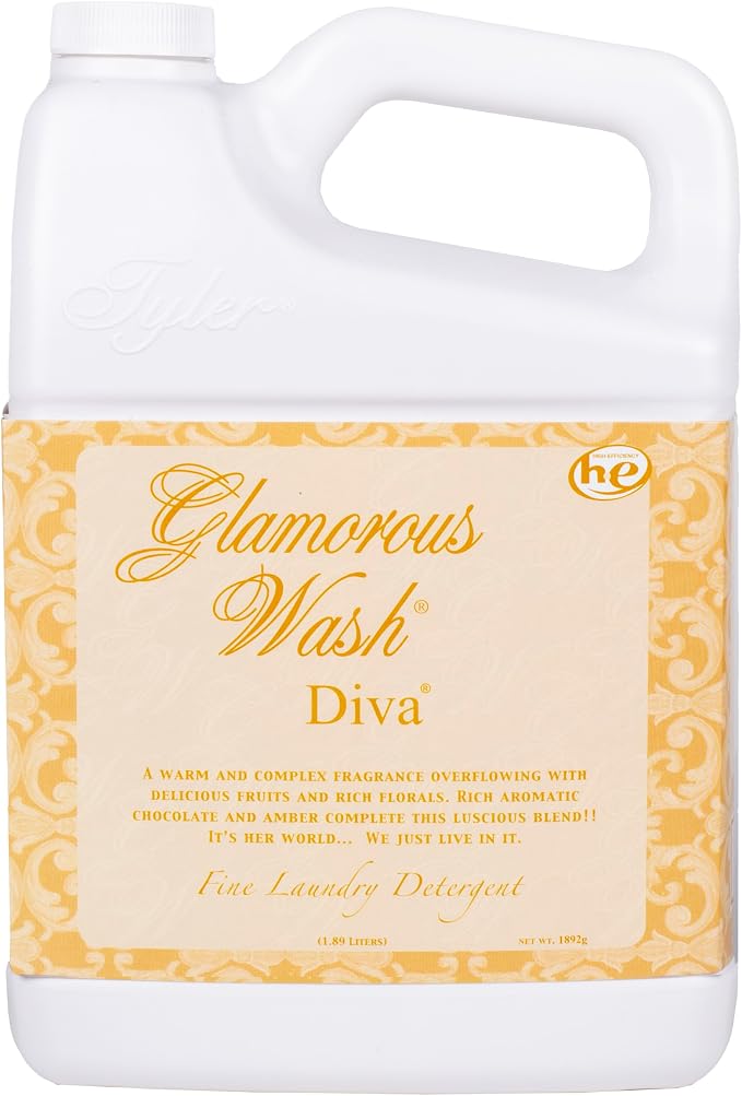 Elanze Designs Tyler Candle DIVA 64 Ounce Glam Laundry Detergent and Scented Sachet Bundle; set of 4