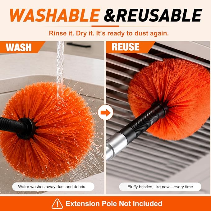 LAANPOLE Cobweb Duster, Spider Web Brush for Cleaning, Professional Ceiling and Corner Dusters for Outdoor Indoor Use