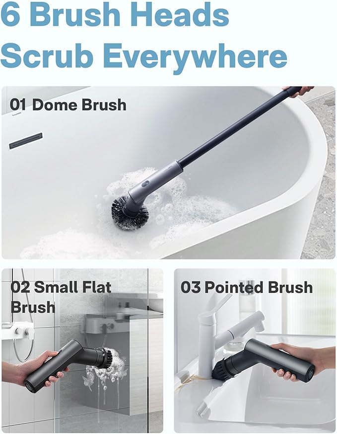 HOTO AutoCare Air Duster & Vacuum with Electric Spin Scrubber