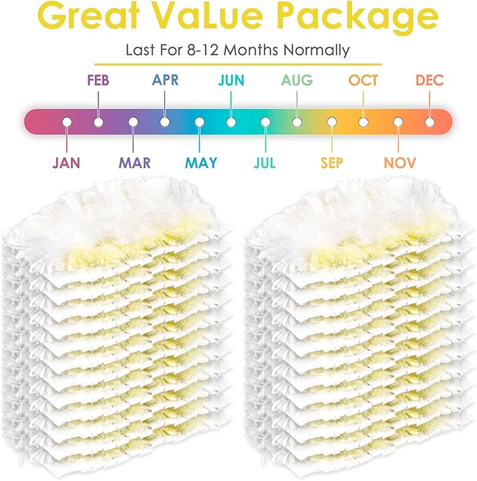 24 Count Feather Duster Refills for Swiffer Dusters Handle, 180 Degree Multi-Surface Duster Refill Kit with 1 Extra Handle, Disposable Dust Removal Brush Heads for Electronics Furniture, Car Interior