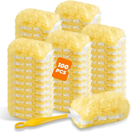 100 Count 360° Heavy Duty Duster Refills Compatible with Swiffer, Larger Size-Extra Thick Electrostatic Disposable dusters Refill for Electronics, Furniture, Blinds, Ceiling Fans, Unscented