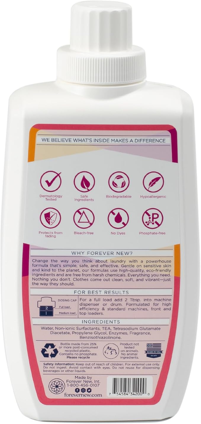 Everyday Liquid Laundry Detergent | Pure Fresh Scent | Hypoallergenic | Enzymed-Based | Odor Control | 42 fl oz
