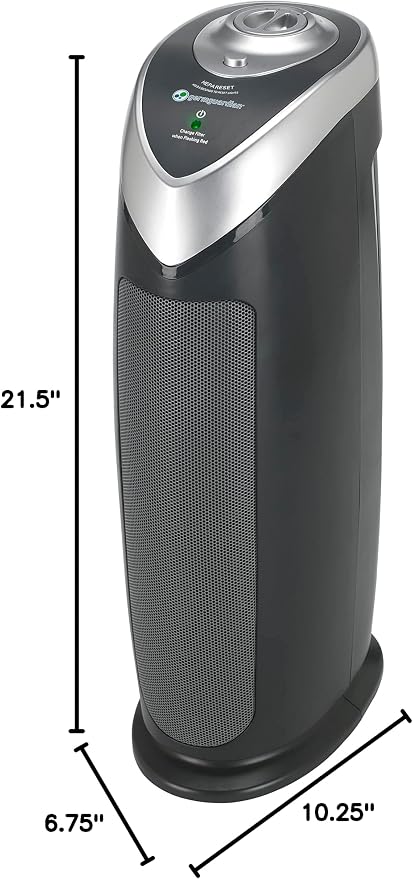 GermGuardian Air Purifier with HEPA 13 Filter, for Home, Bedroom, Allergies, Pet Hair, Removes 99.97% of Pollutants, Covers Large Room up to 740 Sq. Foot Room in 1 Hr, 22", Gray, AC4820