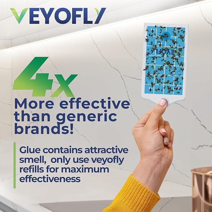 VEYOFLY Fruit Fly Traps for Indoors Refill, Gnat Traps for House Indoor, Fly Catcher, Fly Trap, Fly Trap, Plug in Catch for Fruit Flies, Moths, Gnats, Mosquito Trap (Pack of 15 Refills)