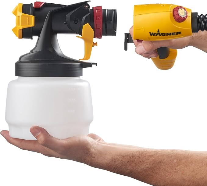 Wagner Spraytech 0529091 FLEXiO 5000 Stationary HVLP Paint & Stain Sprayer, Sprays Most Unthinned Latex, Includes 2 Nozzles, iSpray Nozzle & Detail Finish Nozzle, Complete Adjustability for All Needs