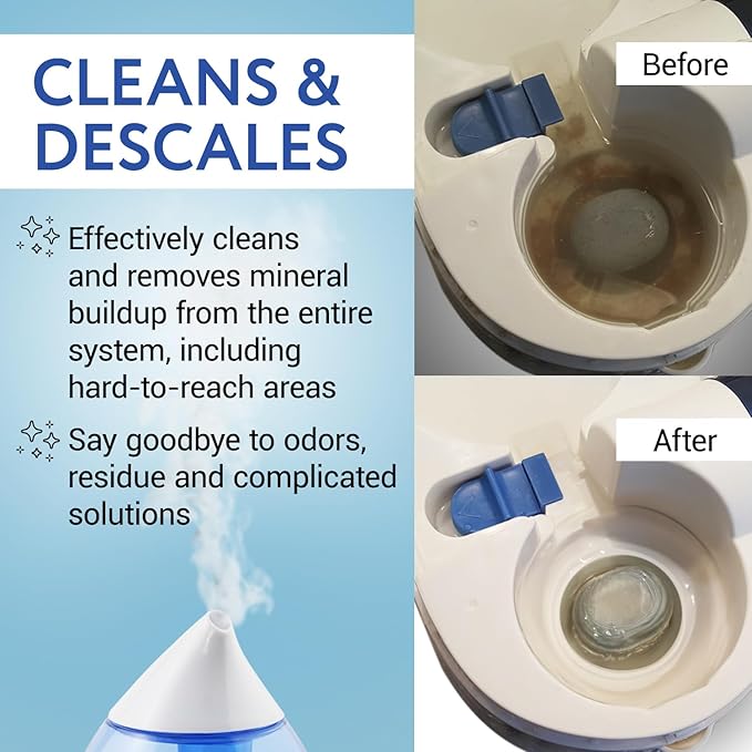 IMPRESA Humidifier Cleaner & Descaler Powder - 12 Oz, 12 Uses - Citric Acid Powder & Bacteriostatic Water Mineral Remover - Cleaning Solution for Humidifiers